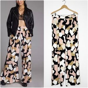 Anthropologie Corey Lynn Calter Wide-Leg Pants Size Large Abstract Print